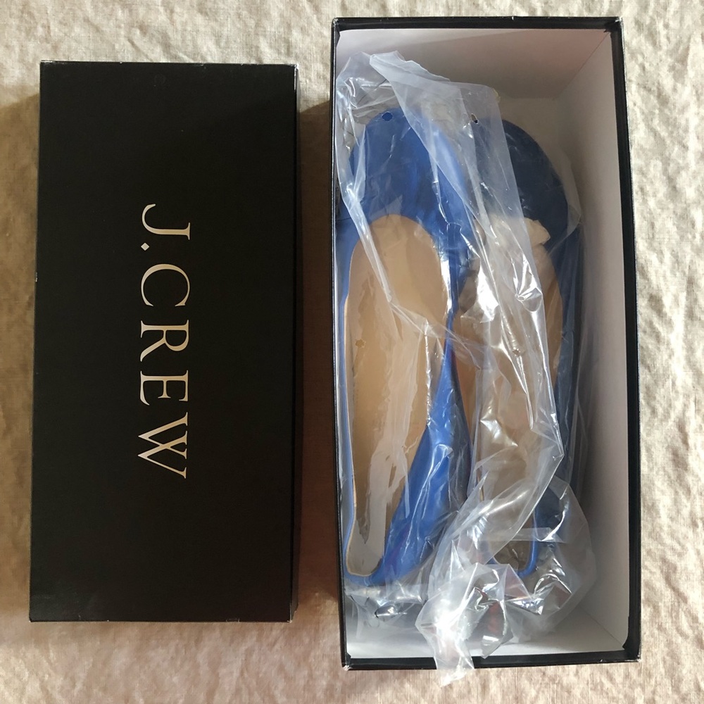 Jcrew Leather Flats, Blue, size 6